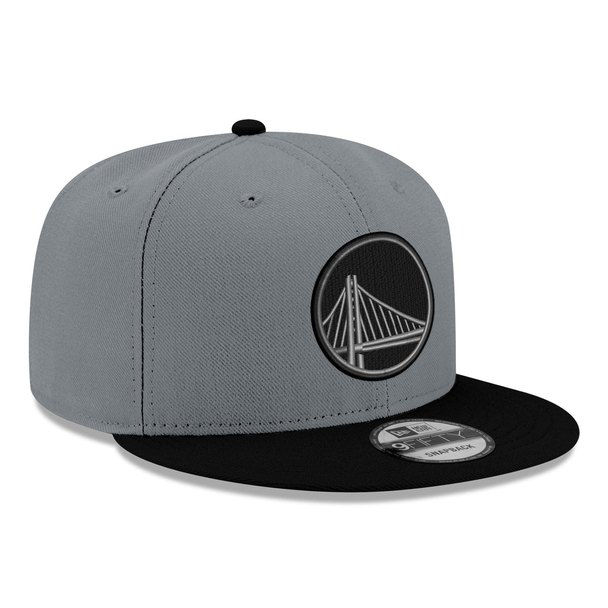 Men's Golden State Warriors New Era Gray/Black Logo 2-Tone 9FIFTY Snapback Hat