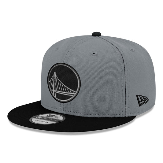 Men's Golden State Warriors New Era Gray/Black Logo 2-Tone 9FIFTY Snapback Hat