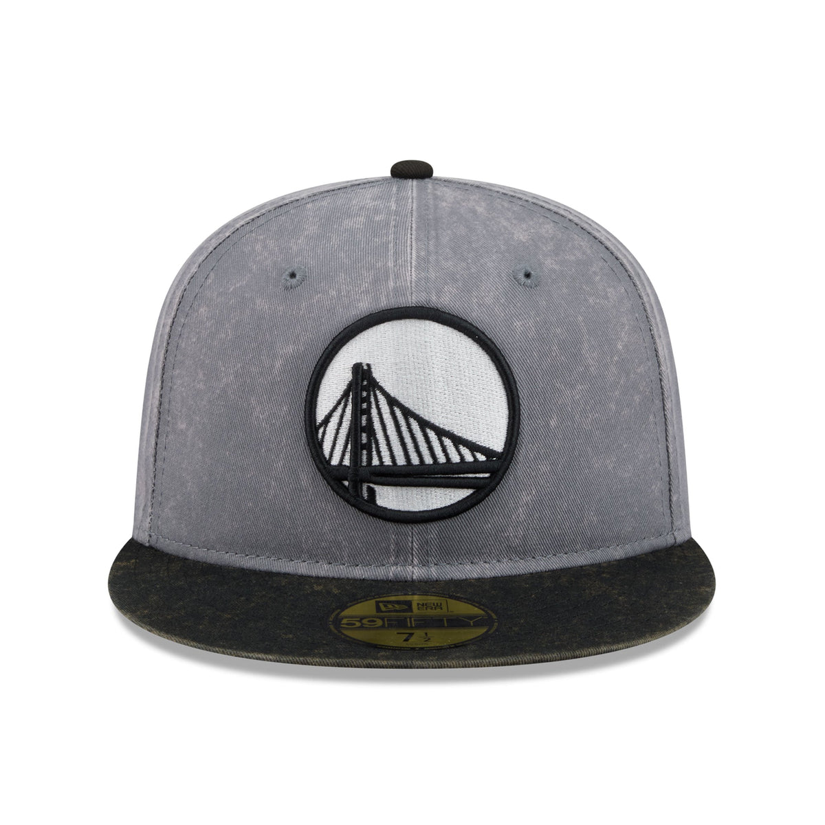 Men's Golden State Warriors New Era Gray/Black Washed 59FIFTY Fitted Hat