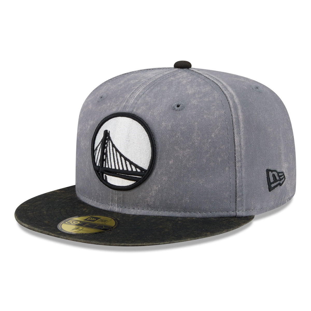 Men's Golden State Warriors New Era Gray/Black Washed 59FIFTY Fitted Hat