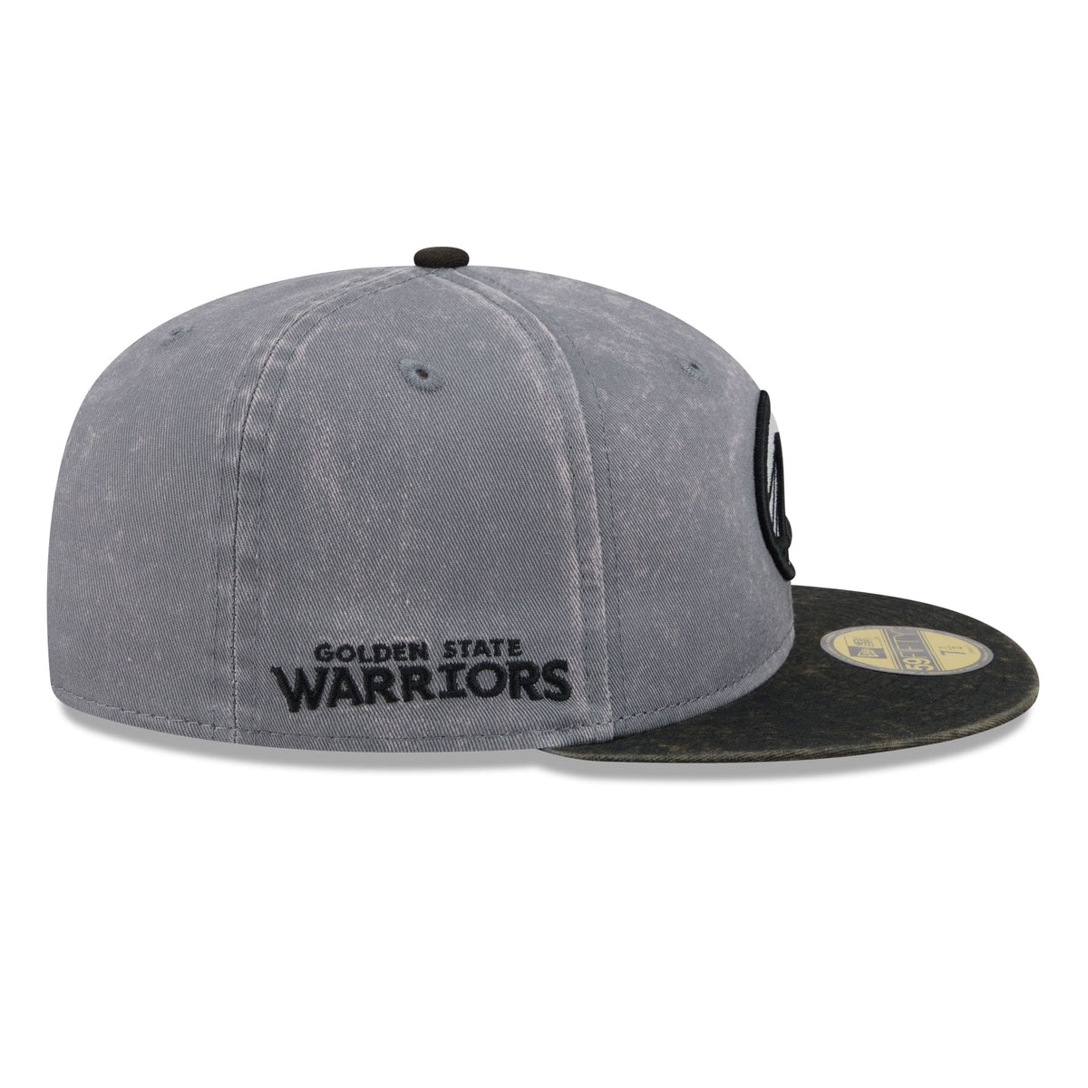 Men's Golden State Warriors New Era Gray/Black Washed 59FIFTY Fitted Hat