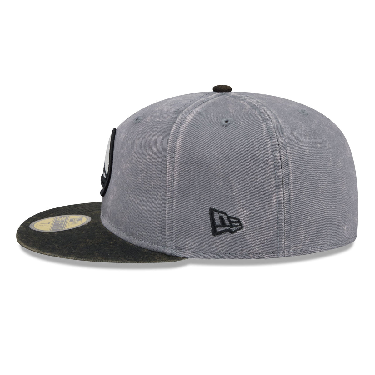 Men's Golden State Warriors New Era Gray/Black Washed 59FIFTY Fitted Hat