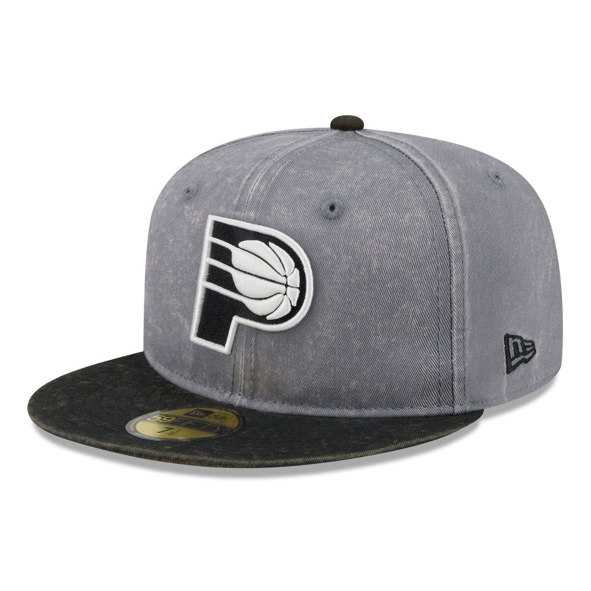 Men's Indiana Pacers New Era Gray/Black Washed 59FIFTY Fitted Hat