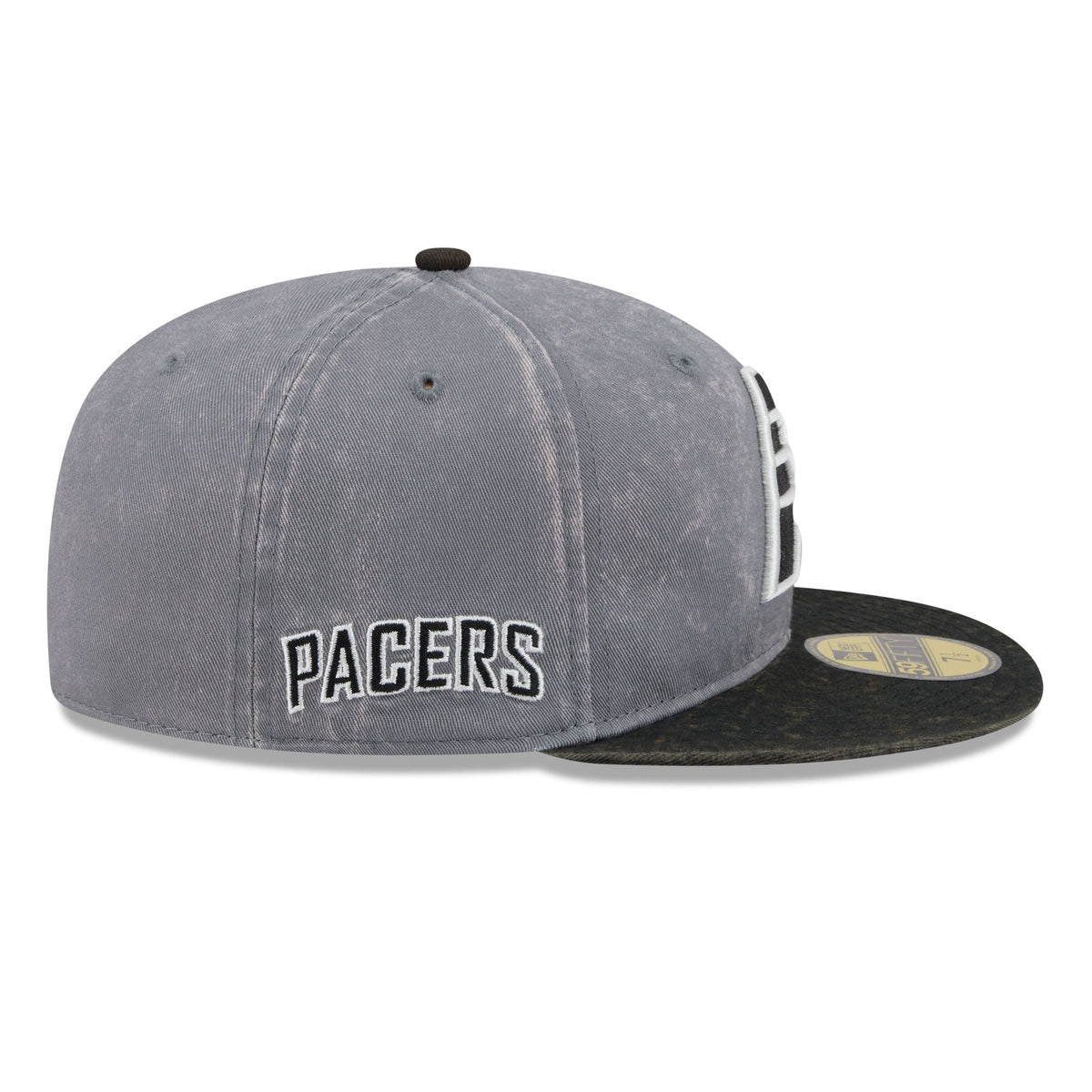 Men's Indiana Pacers New Era Gray/Black Washed 59FIFTY Fitted Hat