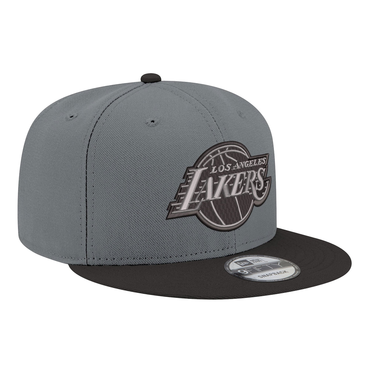 Men's Los Angeles Lakers New Era Gray/Black Logo 2-Tone 9FIFTY Snapback Hat