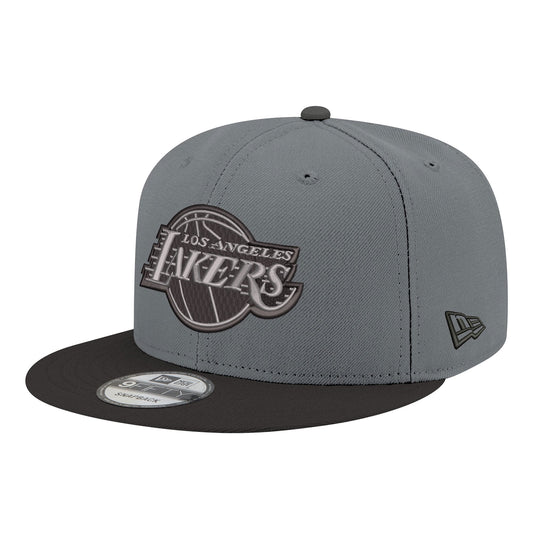 Men's Los Angeles Lakers New Era Gray/Black Logo 2-Tone 9FIFTY Snapback Hat