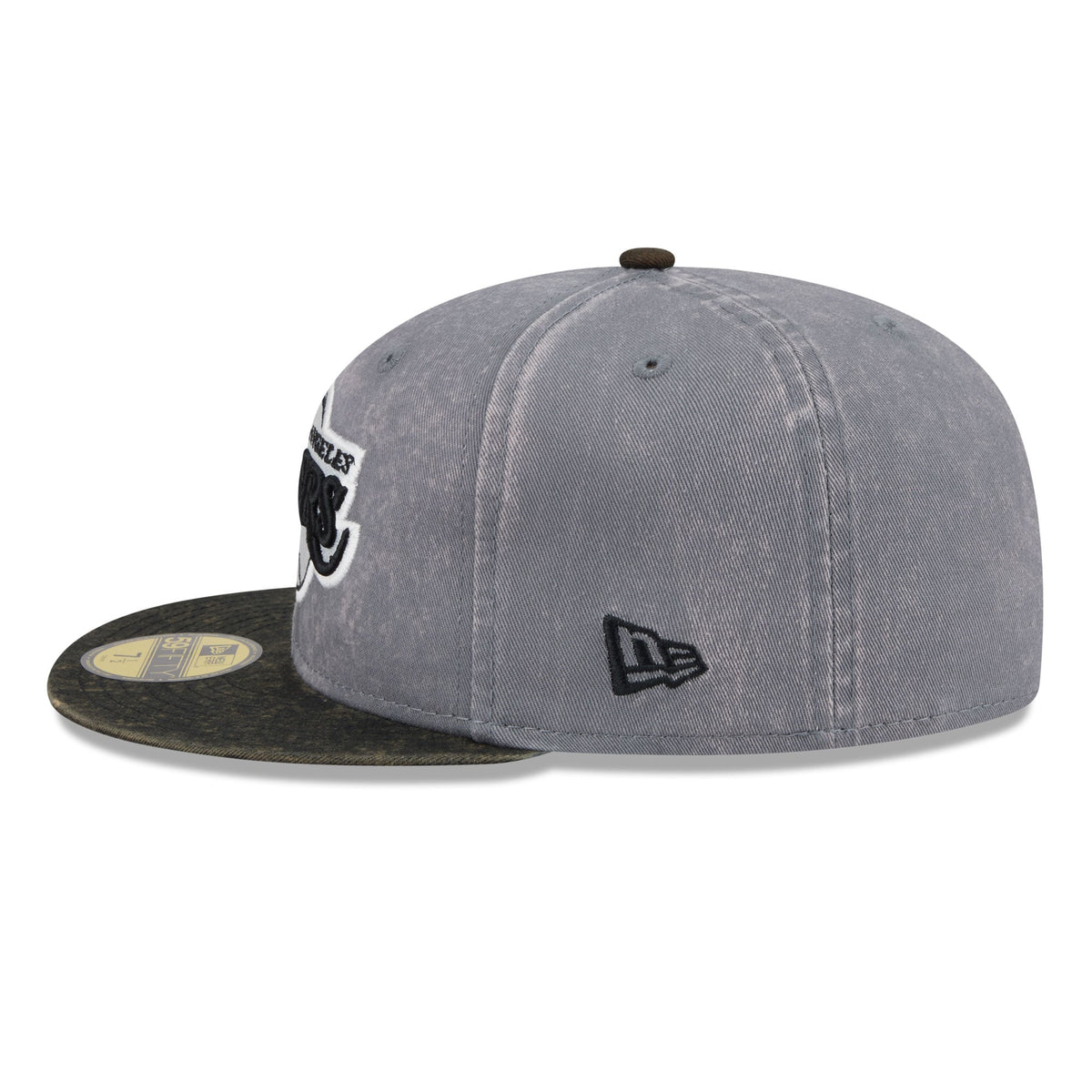 Men's Los Angeles Lakers New Era Gray/Black Washed 59FIFTY Fitted Hat