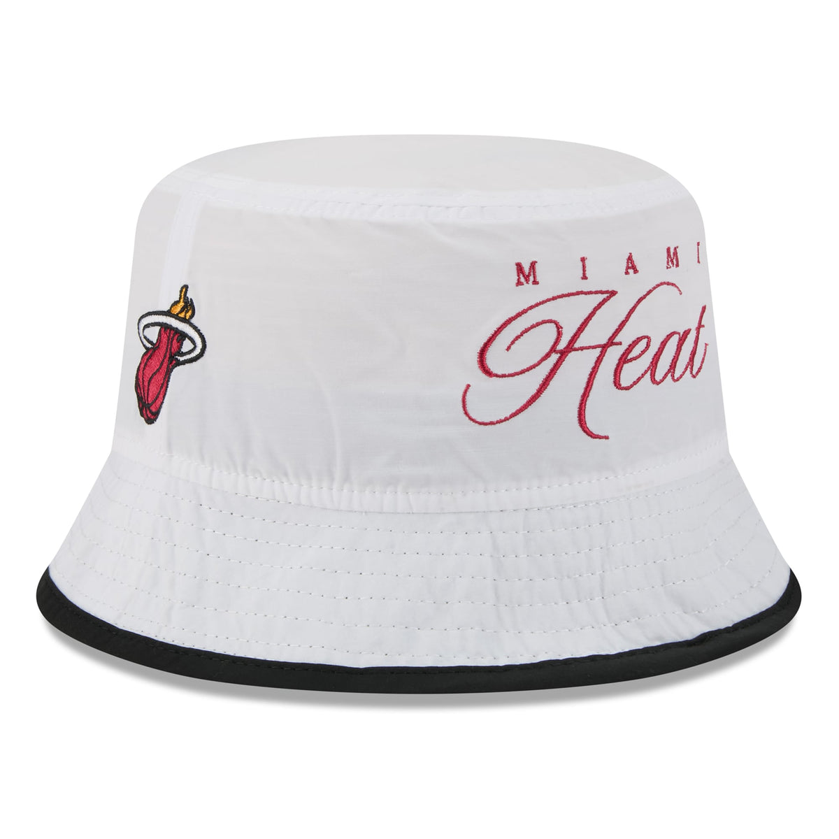 Men's Miami Heat New Era White/Black 2025 NBA Draft Nylon Bucket Hat