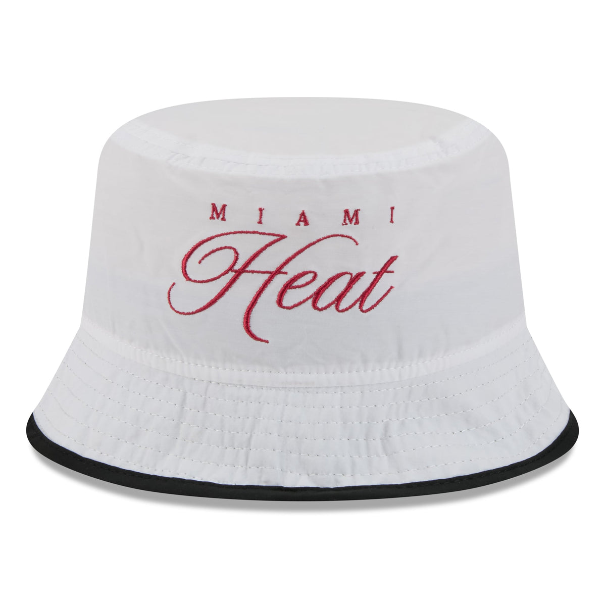 Men's Miami Heat New Era White/Black 2025 NBA Draft Nylon Bucket Hat