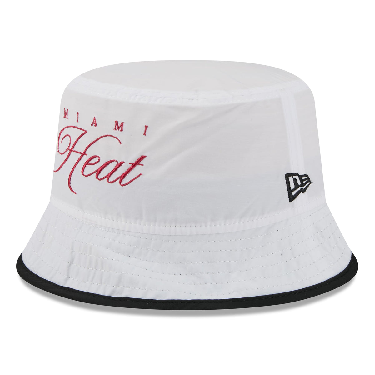 Men's Miami Heat New Era White/Black 2025 NBA Draft Nylon Bucket Hat