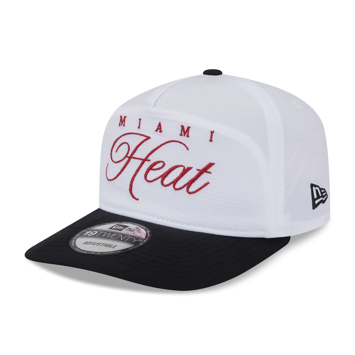 Men's Miami Heat New Era White/Black 2025 NBA Draft On-Stage Nylon 19TWENTY Adjustable Hat