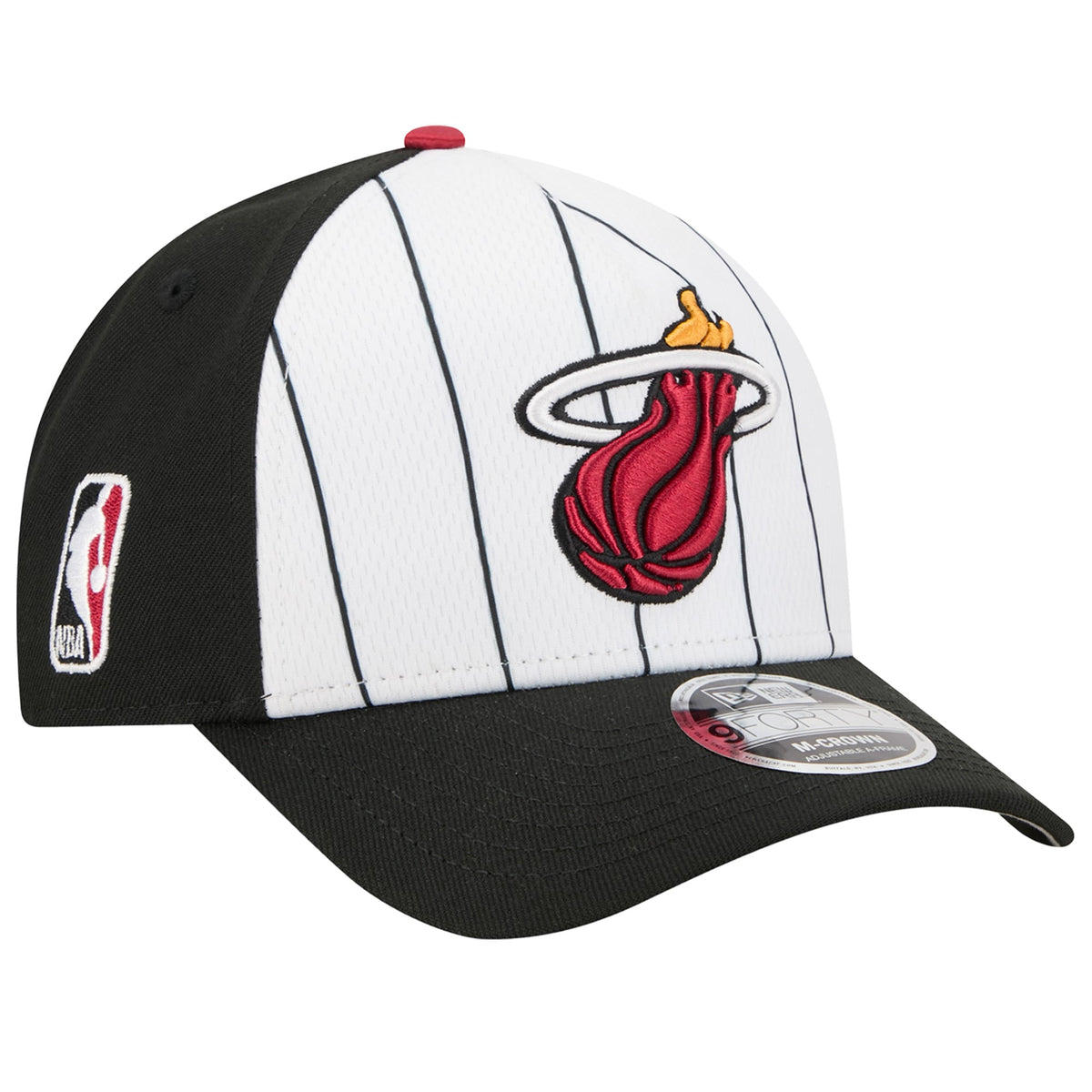 Men's Miami Heat  New Era White/Black 2025 NBA Tip Off M-Crown A-Frame 9FORTY Adjustable Hat