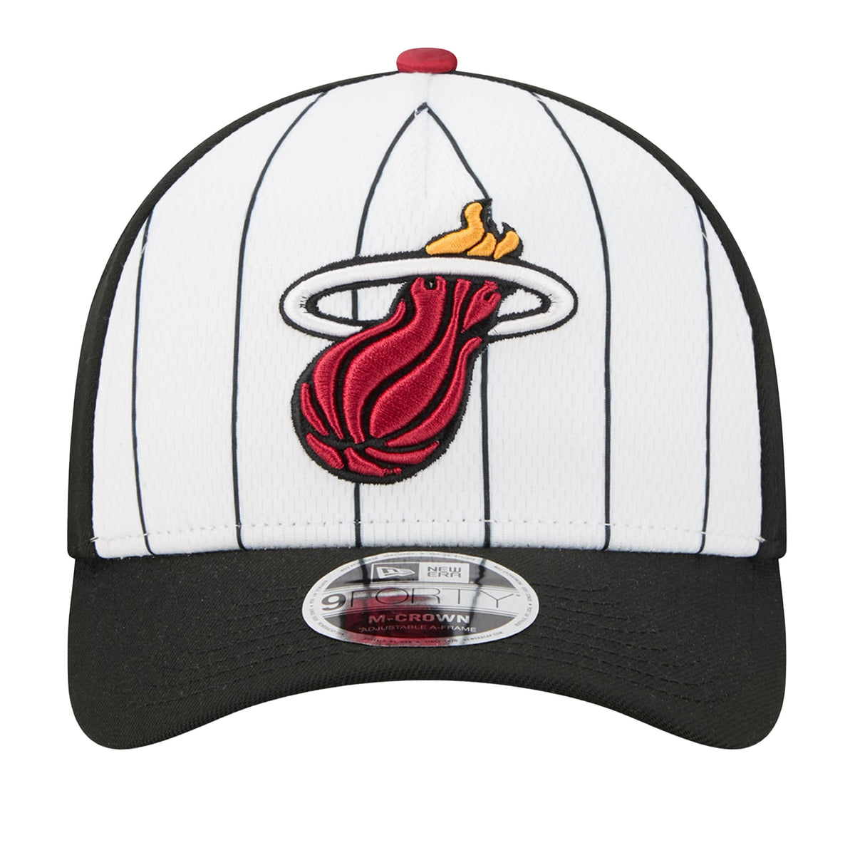 Men's Miami Heat  New Era White/Black 2025 NBA Tip Off M-Crown A-Frame 9FORTY Adjustable Hat