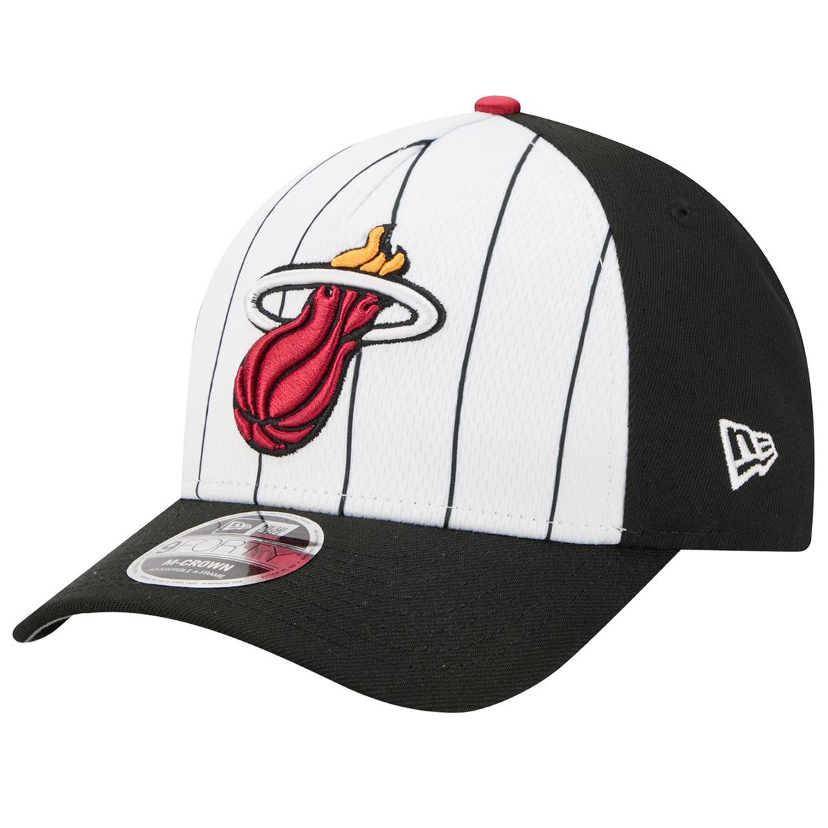Men's Miami Heat  New Era White/Black 2025 NBA Tip Off M-Crown A-Frame 9FORTY Adjustable Hat