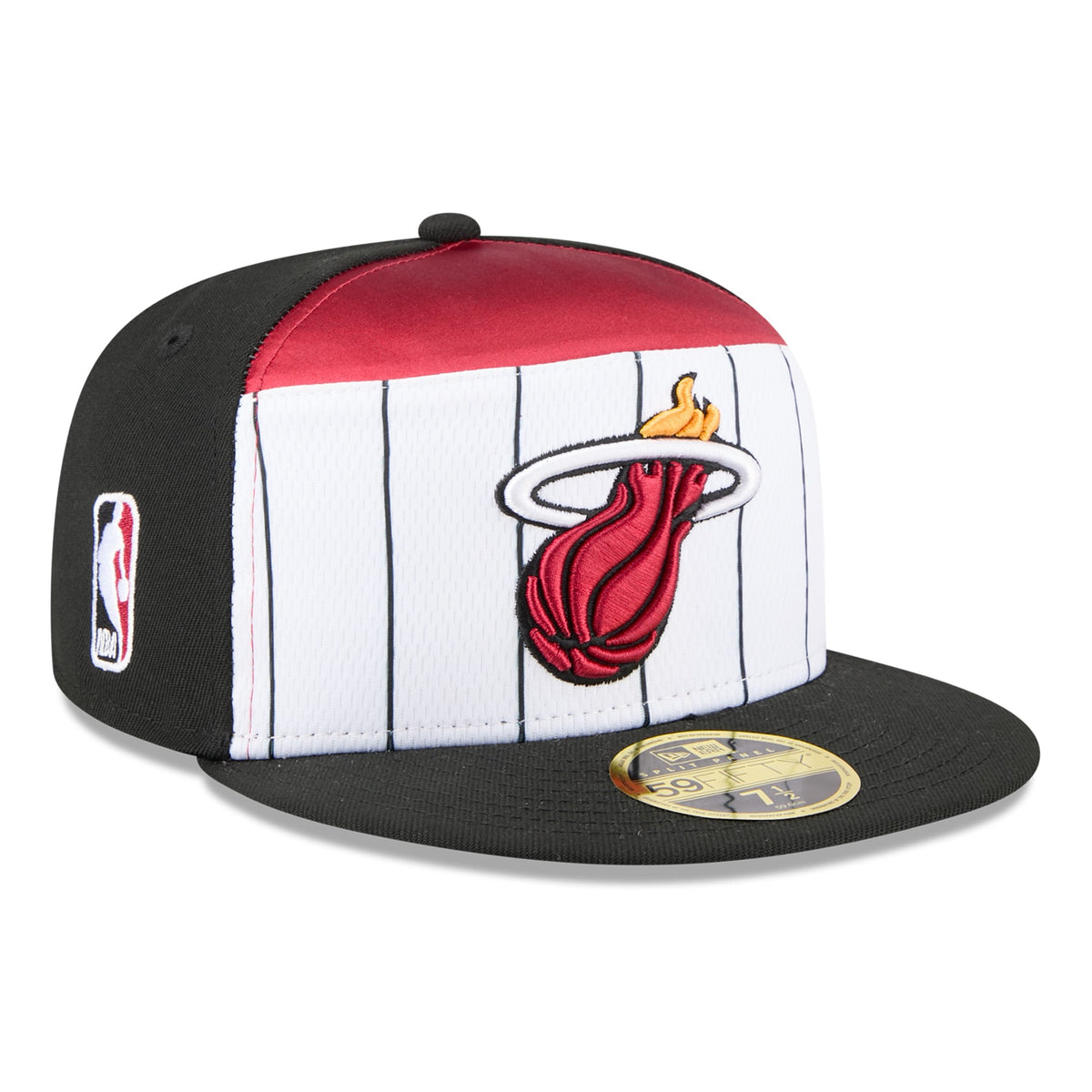 Men's Miami Heat  New Era White/Black 2025 NBA Tip Off Split Panel 59FIFTY Fitted Hat