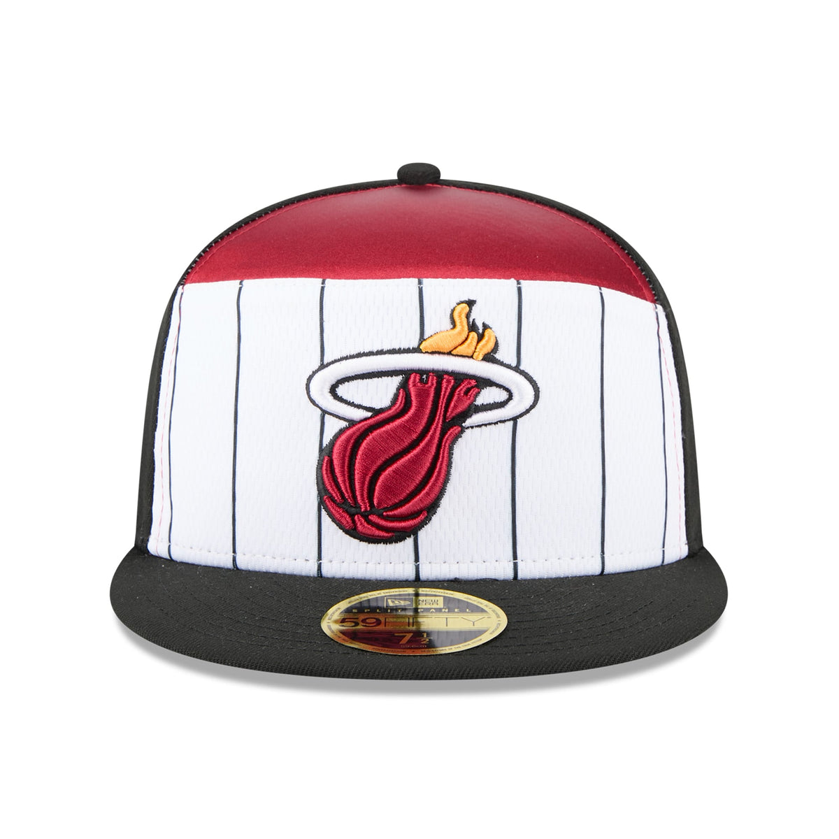Men's Miami Heat  New Era White/Black 2025 NBA Tip Off Split Panel 59FIFTY Fitted Hat