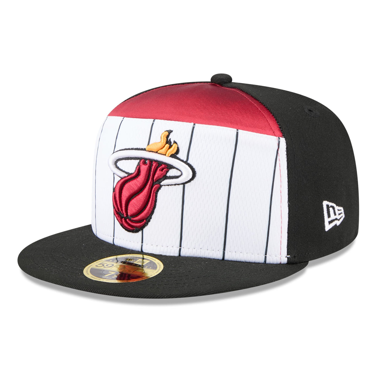 Men's Miami Heat  New Era White/Black 2025 NBA Tip Off Split Panel 59FIFTY Fitted Hat