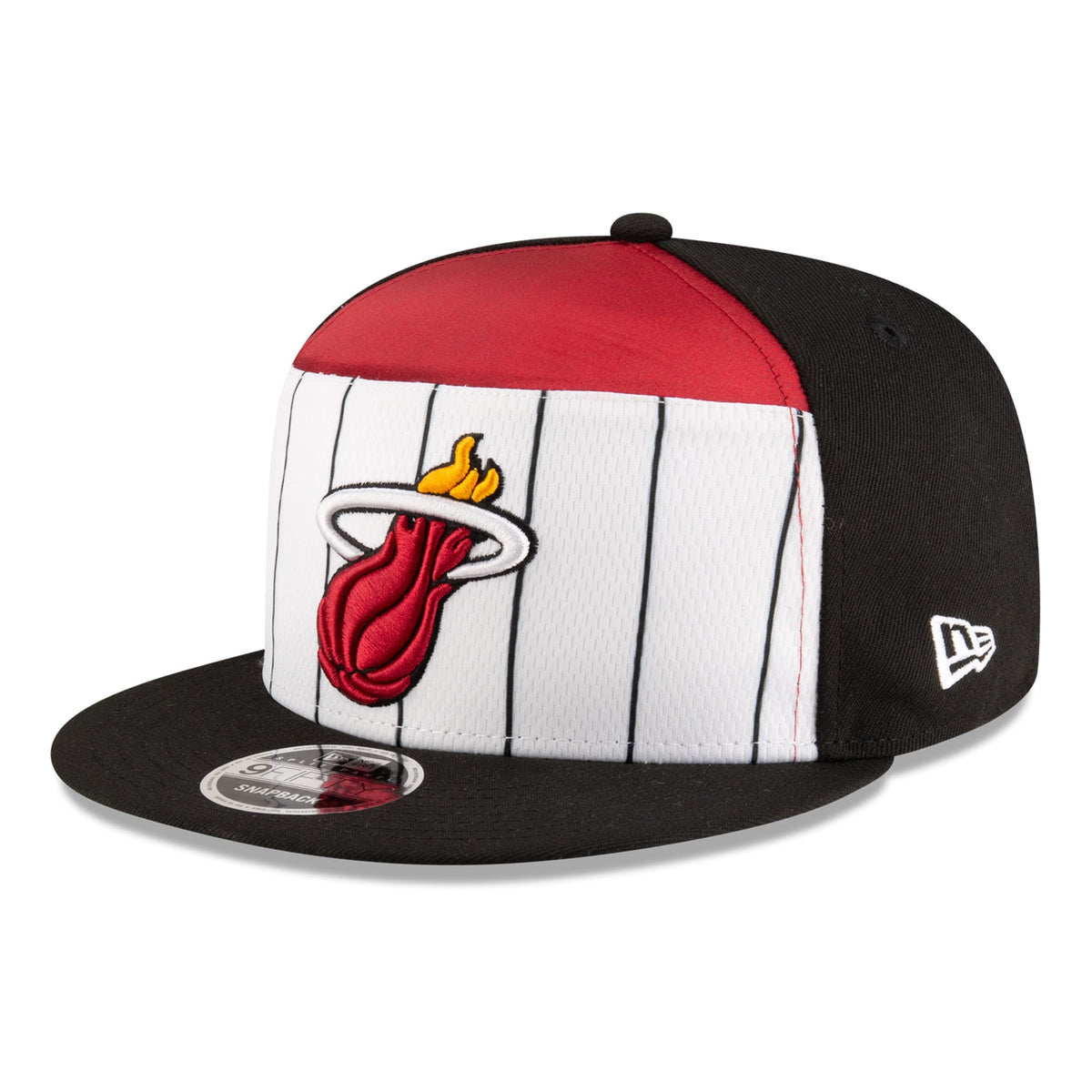 Men's Miami Heat  New Era White/Black 2025 NBA Tip Off Split Panel 9FIFTY Snapback Hat