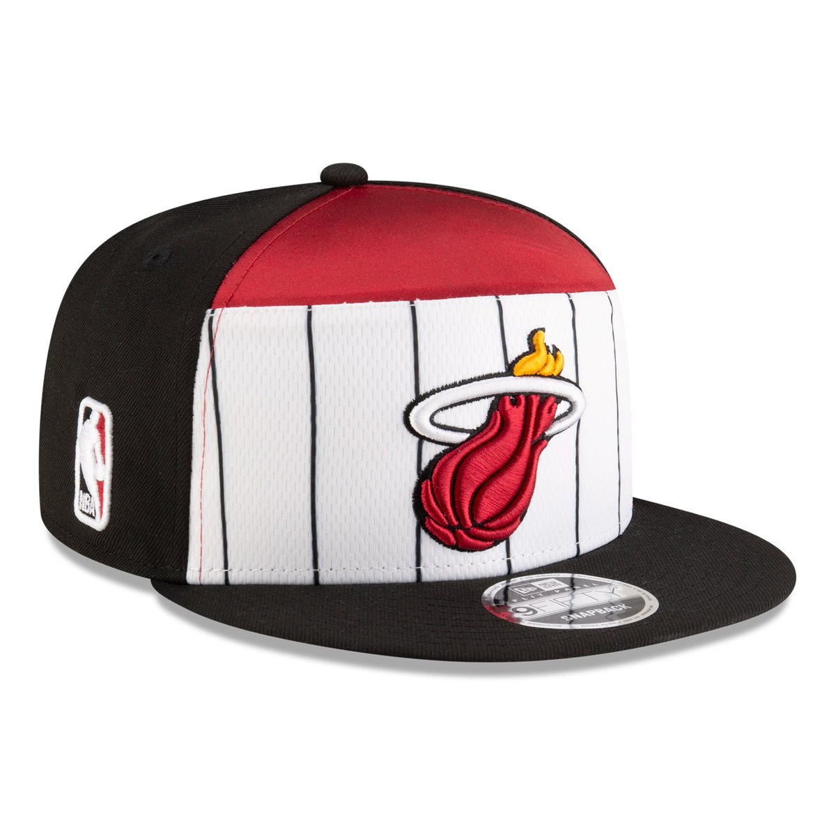 Men's Miami Heat  New Era White/Black 2025 NBA Tip Off Split Panel 9FIFTY Snapback Hat