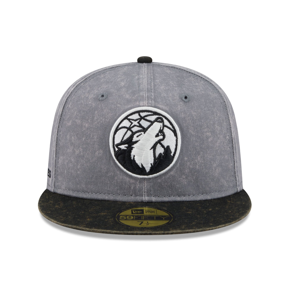 Men's Minnesota Timberwolves New Era Gray/Black Washed 59FIFTY Fitted Hat