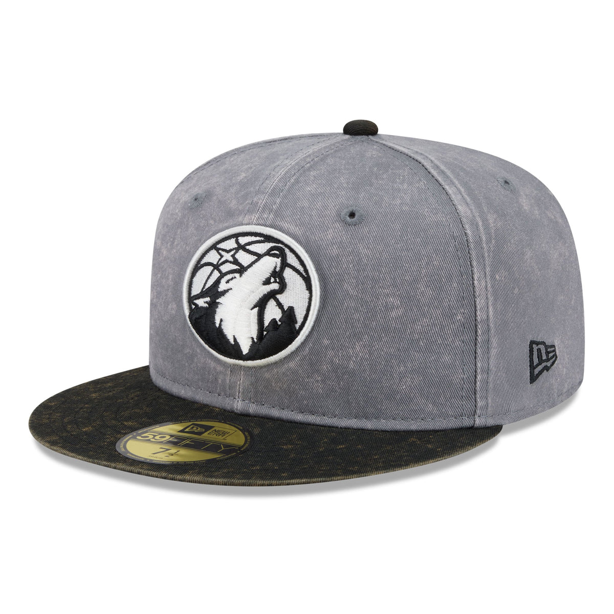 Men's Minnesota Timberwolves New Era Gray/Black Washed 59FIFTY Fitted Hat