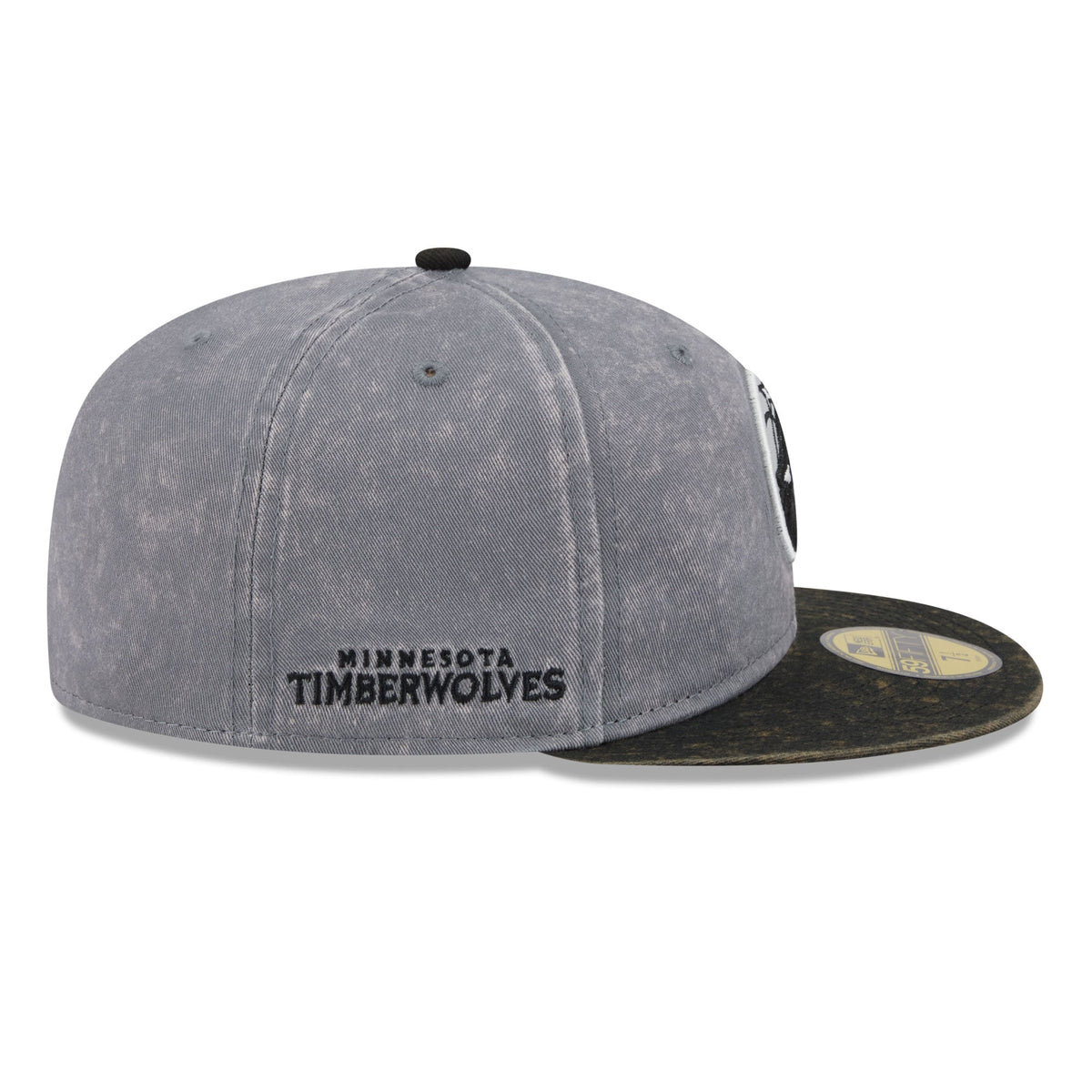 Men's Minnesota Timberwolves New Era Gray/Black Washed 59FIFTY Fitted Hat