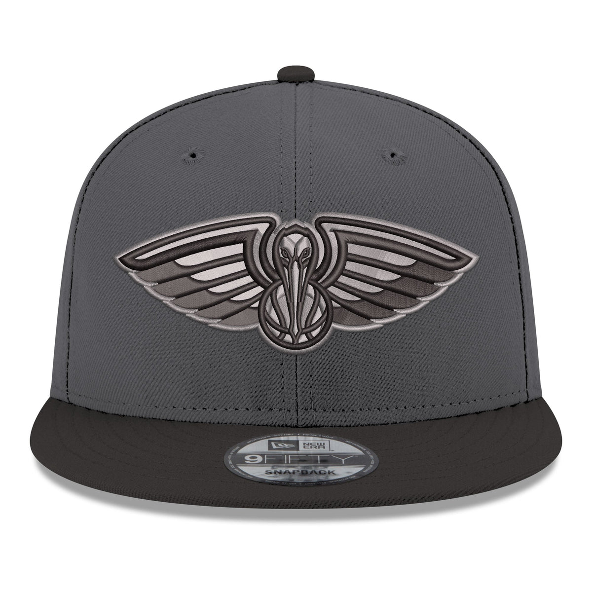 Men's New Orleans Pelicans New Era Gray/Black Logo 2-Tone 9FIFTY Snapback Hat