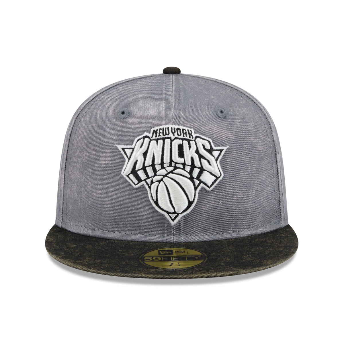 Men's New York Knicks New Era Gray/Black Washed 59FIFTY Fitted Hat