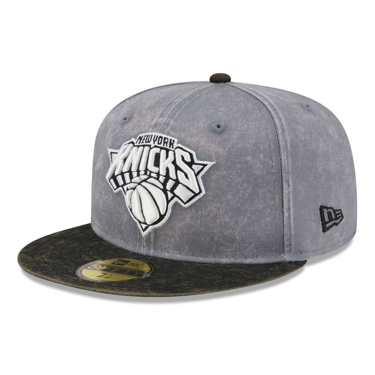Men's New York Knicks New Era Gray/Black Washed 59FIFTY Fitted Hat