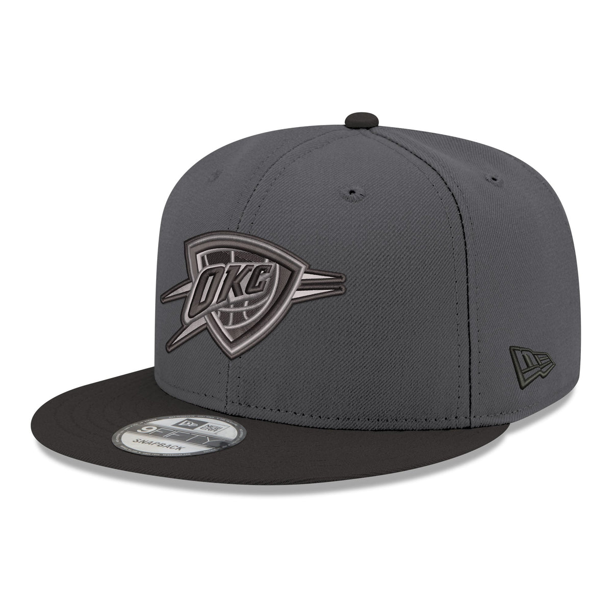 Men's Oklahoma City Thunder New Era Gray/Black Logo 2-Tone 9FIFTY Snapback Hat