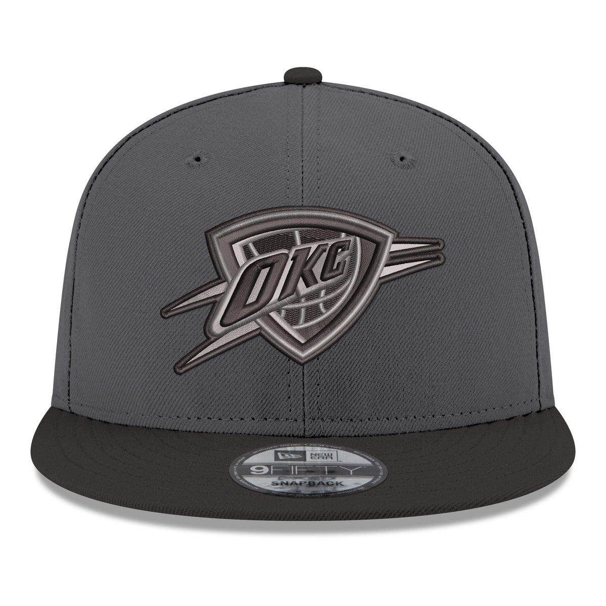 Men's Oklahoma City Thunder New Era Gray/Black Logo 2-Tone 9FIFTY Snapback Hat