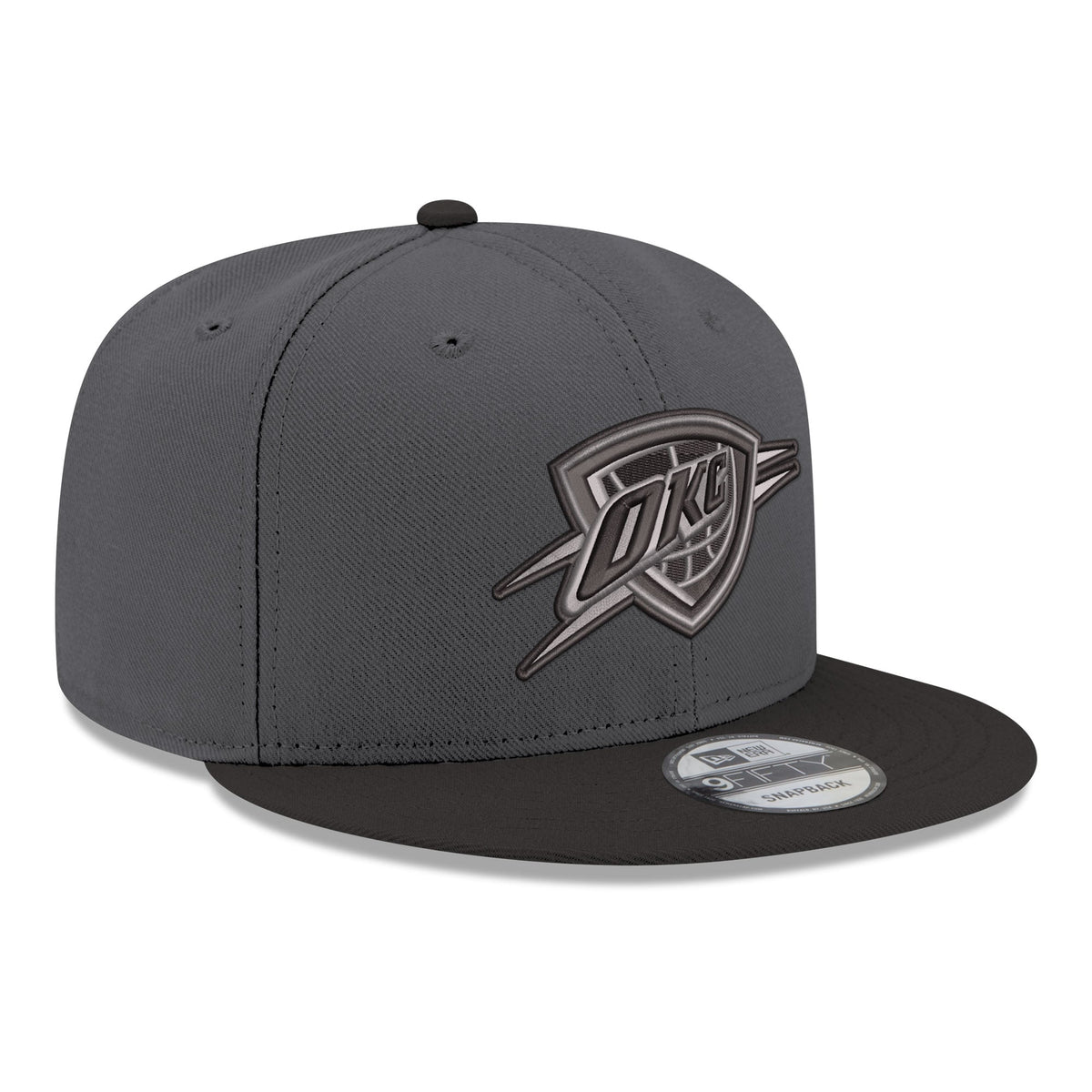 Men's Oklahoma City Thunder New Era Gray/Black Logo 2-Tone 9FIFTY Snapback Hat