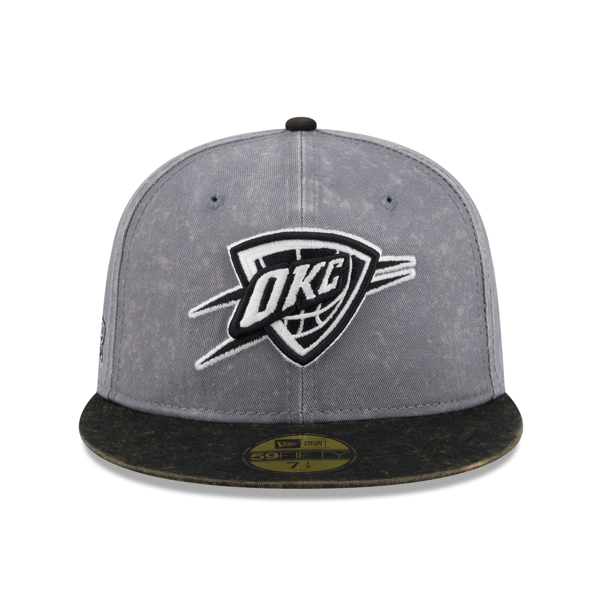 Men's Oklahoma City Thunder New Era Gray/Black Washed 59FIFTY Fitted Hat