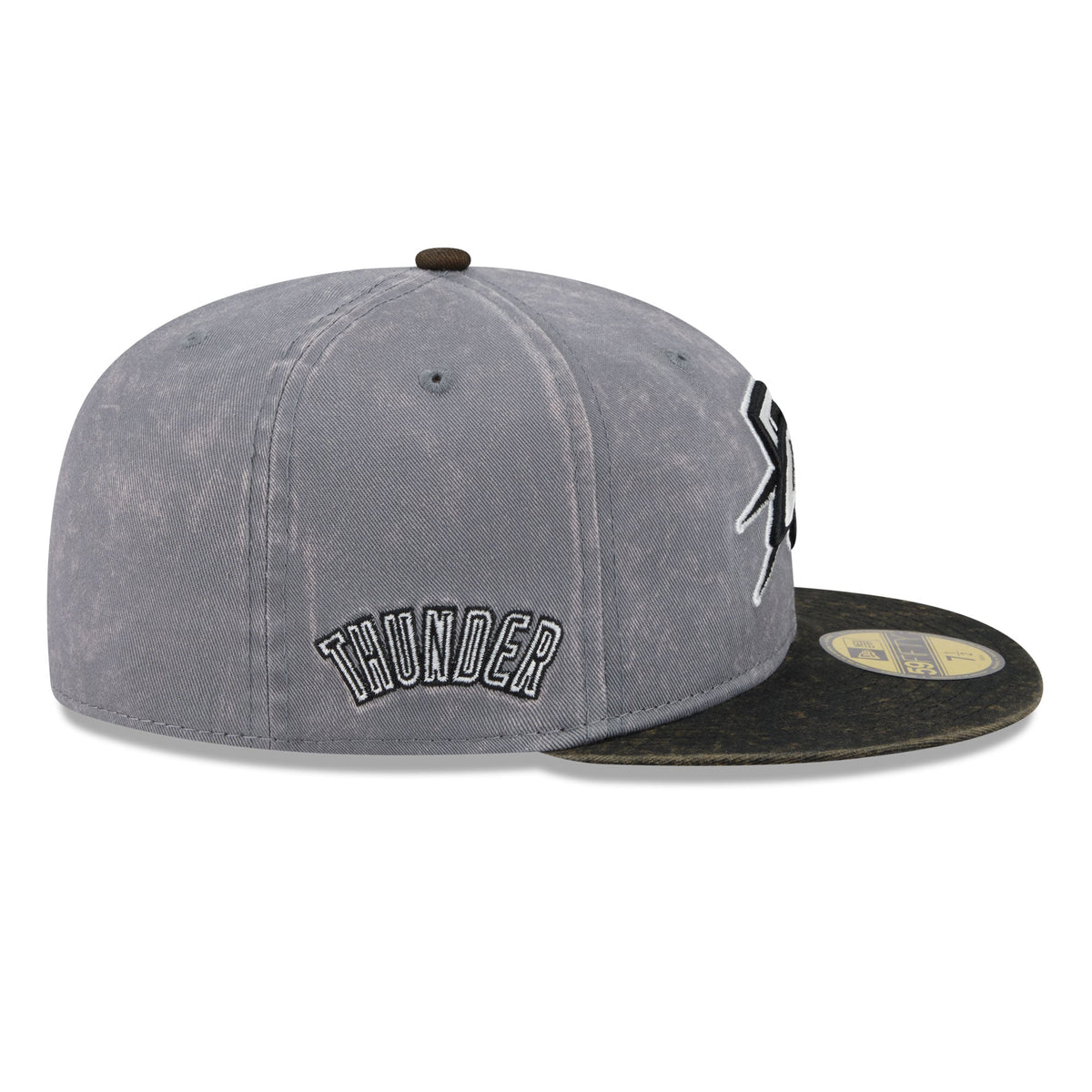 Men's Oklahoma City Thunder New Era Gray/Black Washed 59FIFTY Fitted Hat
