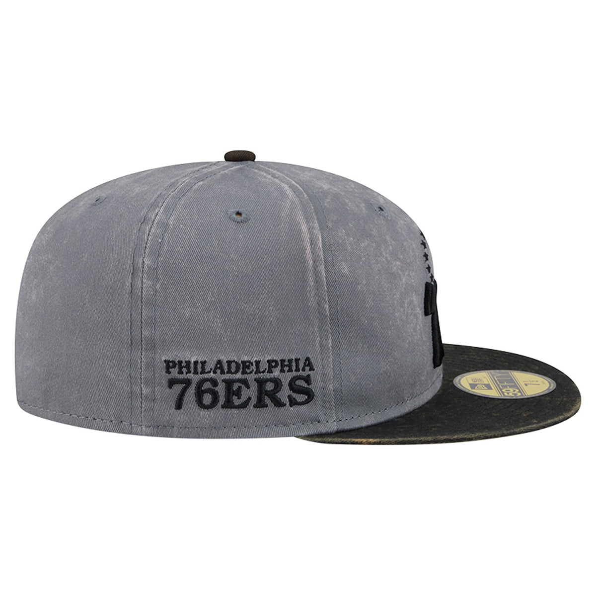 Men's Philadelphia 76ers New Era Gray/Black Washed 59FIFTY Fitted Hat