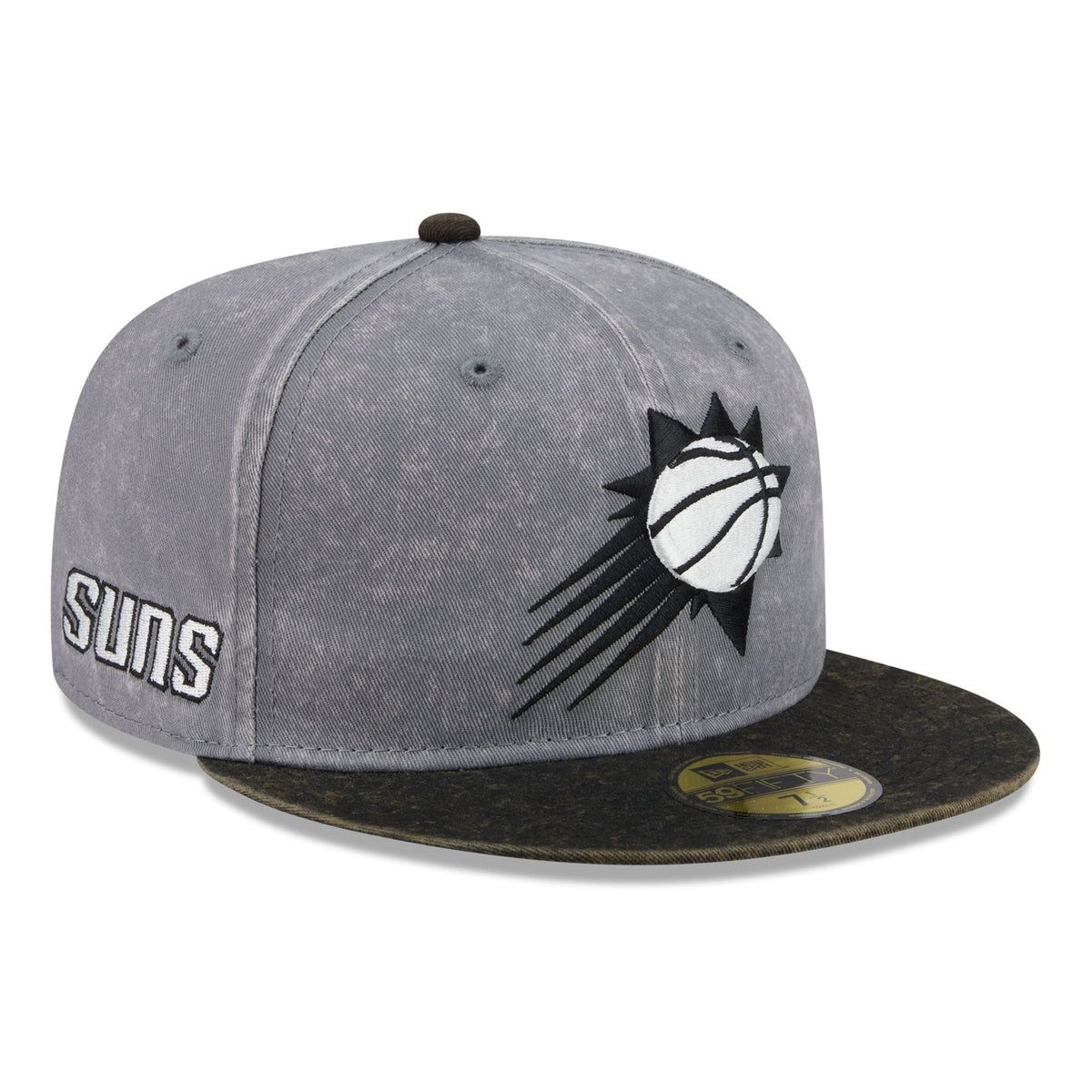 Men's Phoenix Suns New Era Gray/Black Washed 59FIFTY Fitted Hat