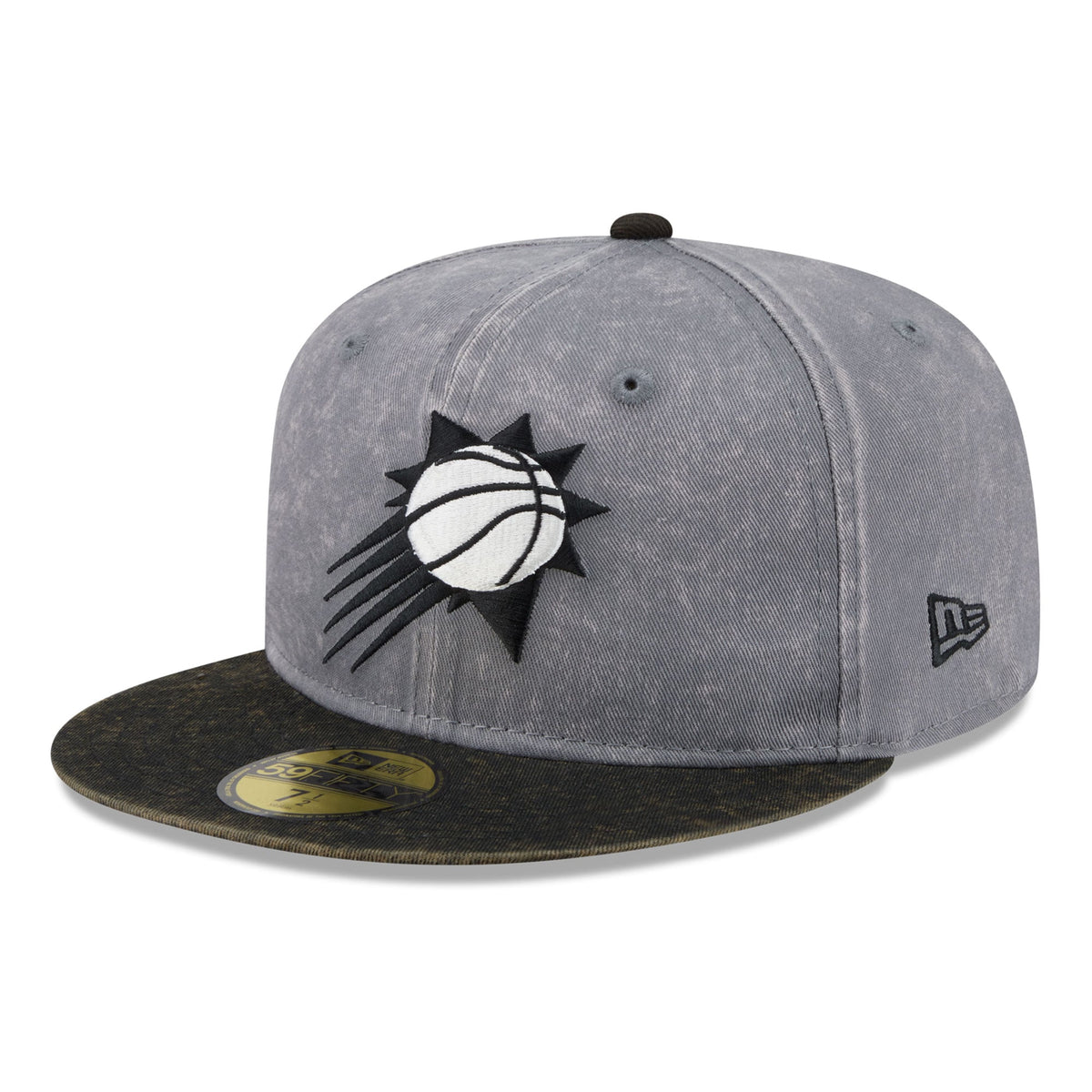 Men's Phoenix Suns New Era Gray/Black Washed 59FIFTY Fitted Hat
