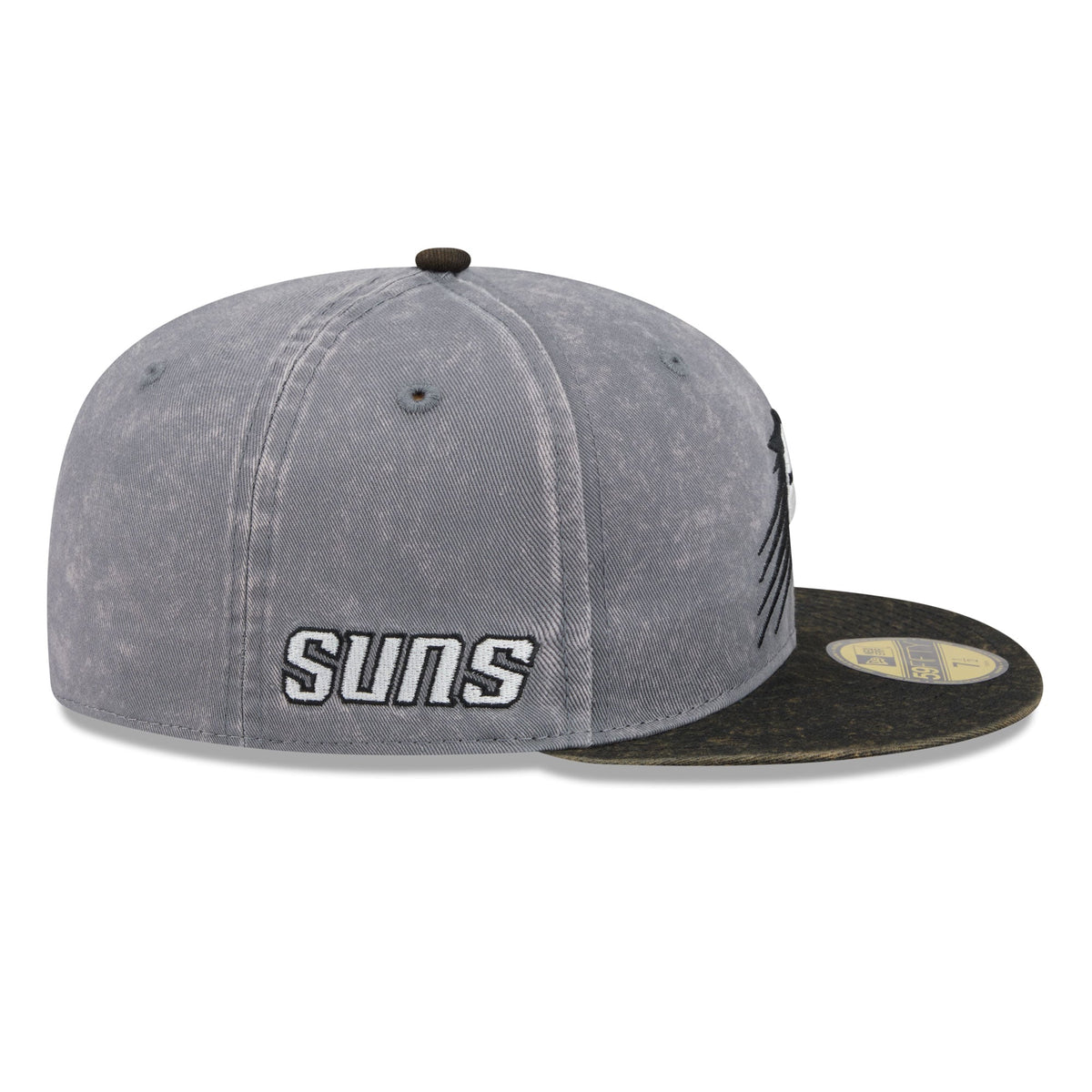 Men's Phoenix Suns New Era Gray/Black Washed 59FIFTY Fitted Hat