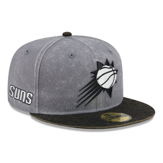 Men's Phoenix Suns New Era Gray/Black Washed 59FIFTY Fitted Hat