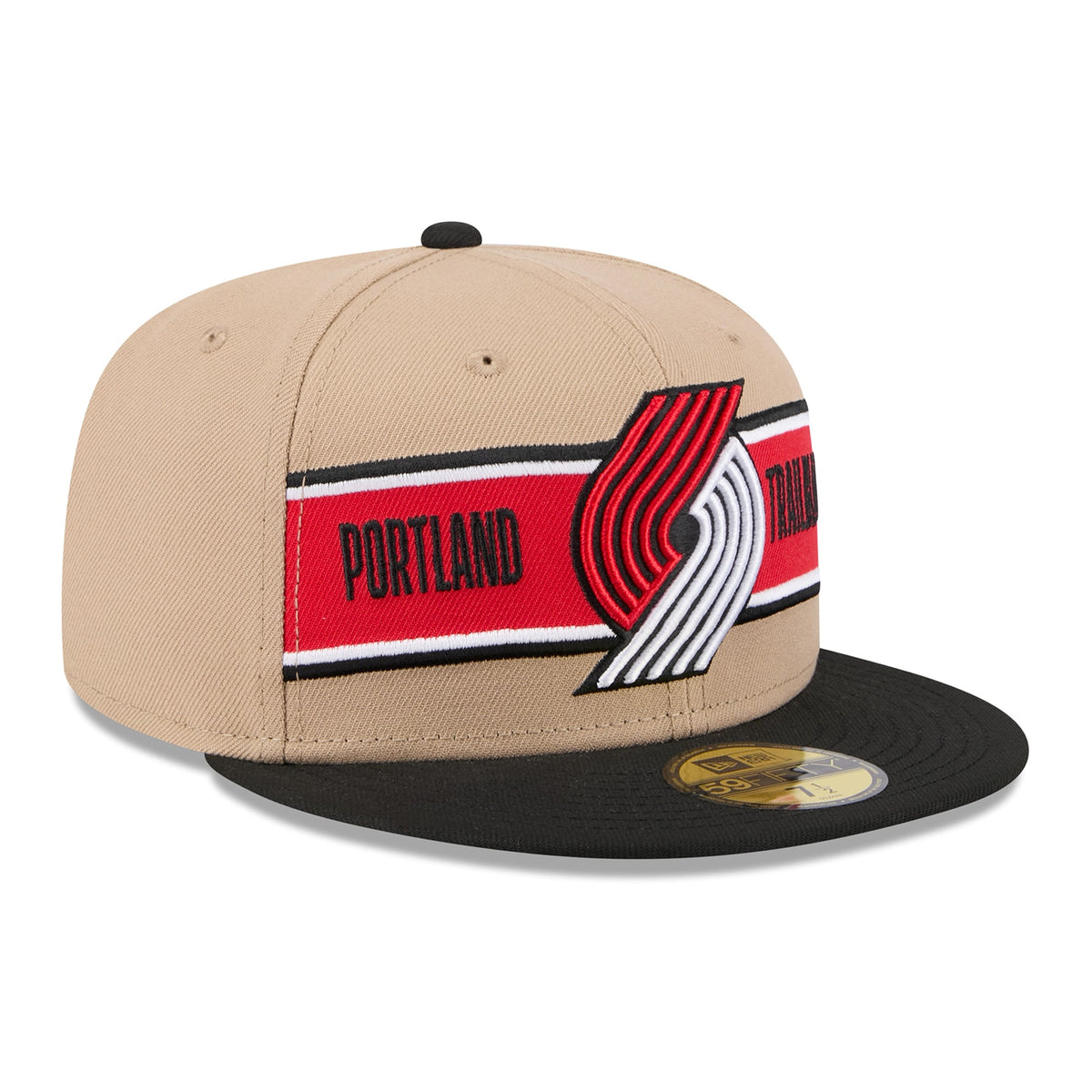 Men's Portland Trail Blazers New Era Tan/Black 2024 NBA Draft 59FIFTY Fitted Hat