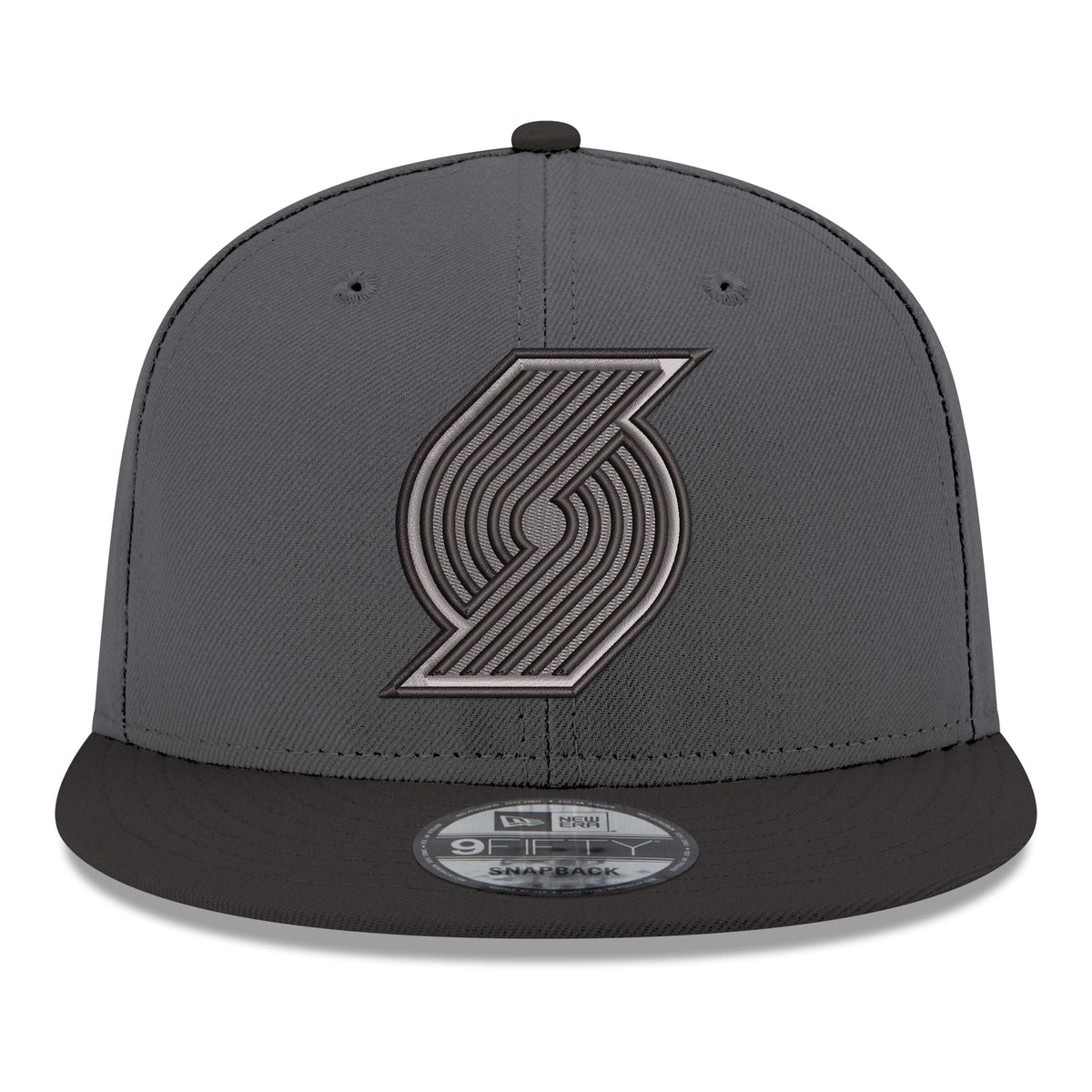 Men's Portland Trail Blazers New Era Gray/Black Logo 2-Tone 9FIFTY Snapback Hat