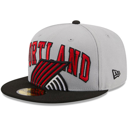 Men's Portland Trail Blazers New Era Gray/Black Tip-Off Two-Tone 59FIFTY Fitted Hat