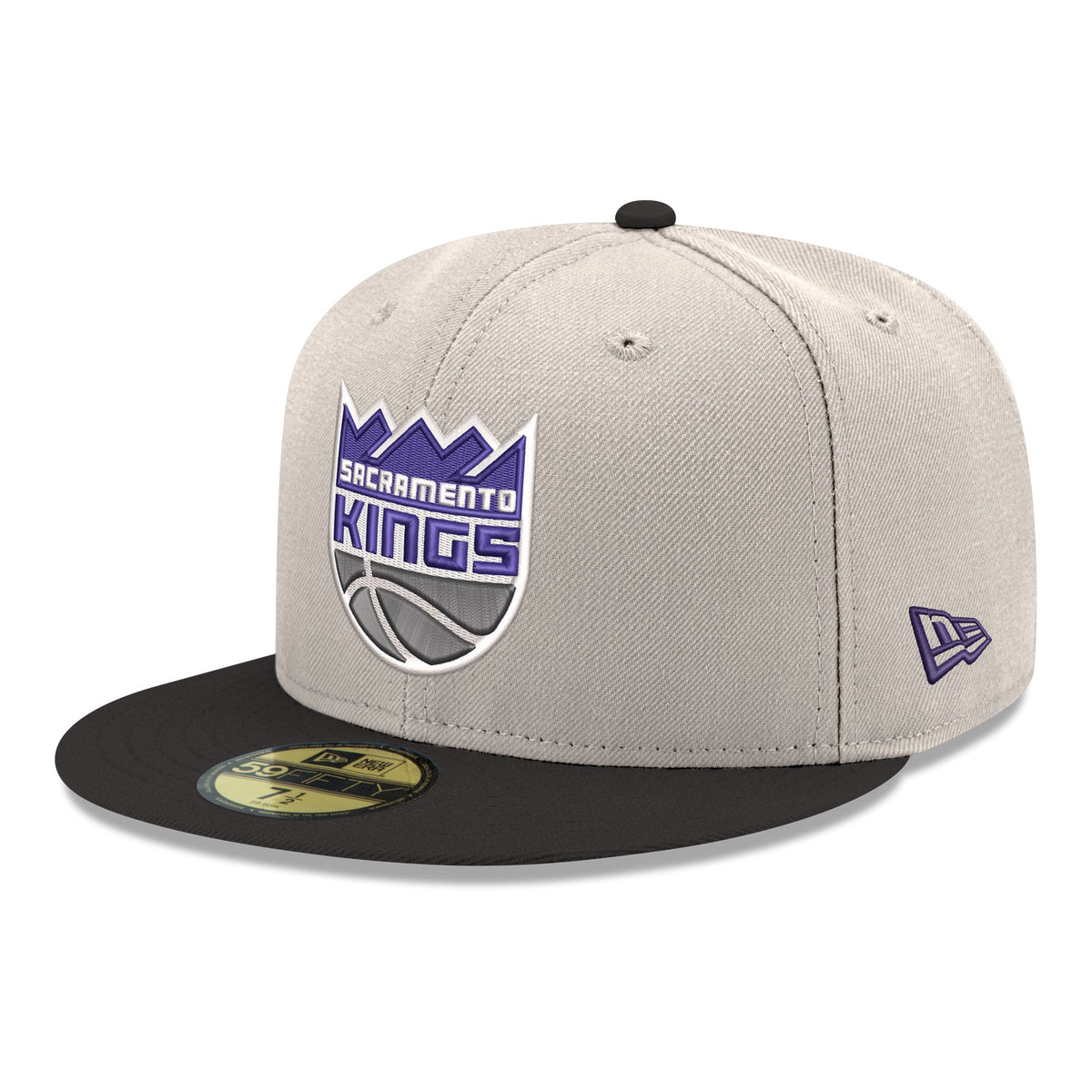 Men's Sacramento Kings  New Era White/Black Chrome 59FIFTY Fitted Hat