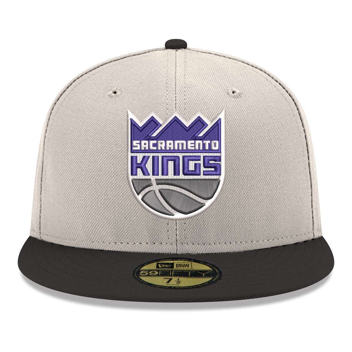 Men's Sacramento Kings  New Era White/Black Chrome 59FIFTY Fitted Hat