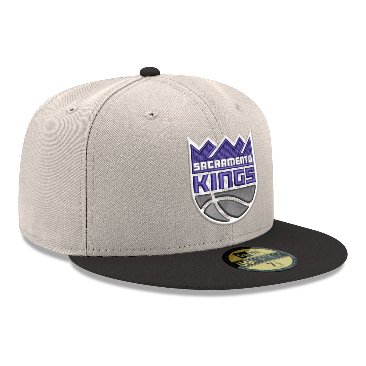 Men's Sacramento Kings  New Era White/Black Chrome 59FIFTY Fitted Hat