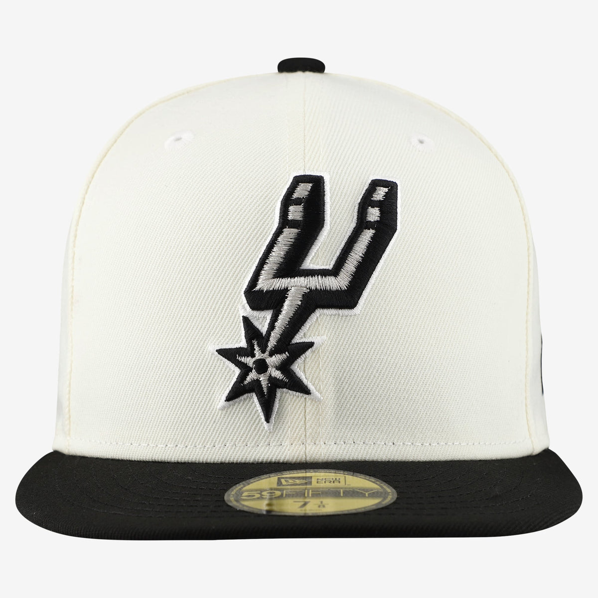 Men's San Antonio Spurs  New Era White/Black Chrome 59FIFTY Fitted Hat