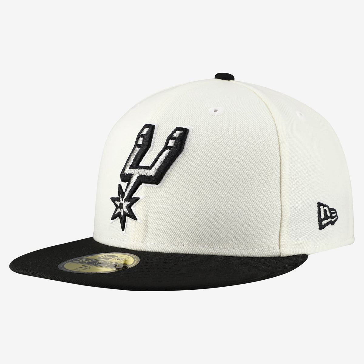 Men's San Antonio Spurs  New Era White/Black Chrome 59FIFTY Fitted Hat