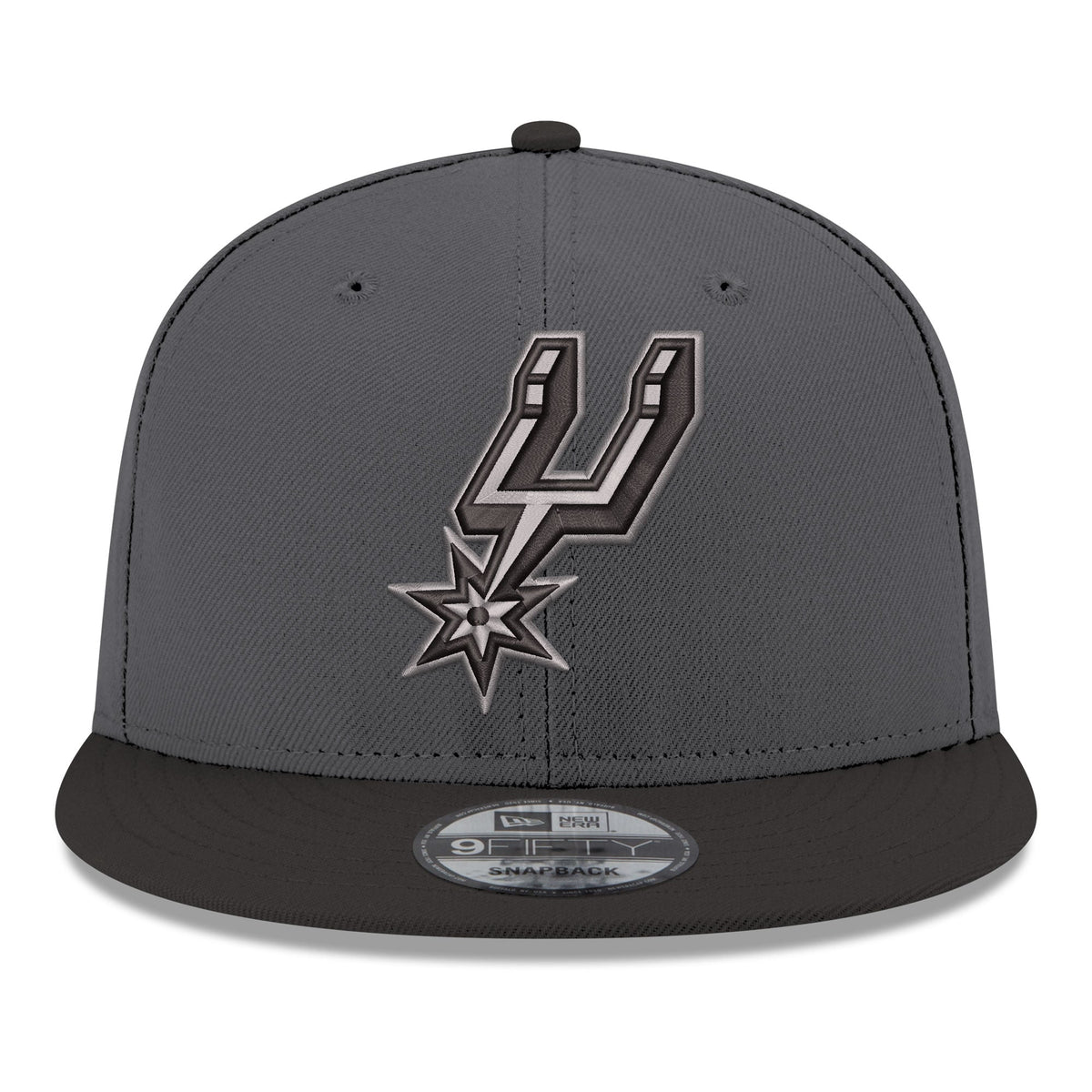 Men's San Antonio Spurs New Era Gray/Black Logo 2-Tone 9FIFTY Snapback Hat