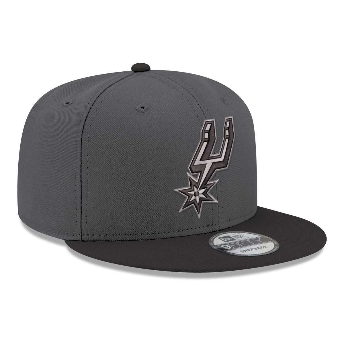 Men's San Antonio Spurs New Era Gray/Black Logo 2-Tone 9FIFTY Snapback Hat