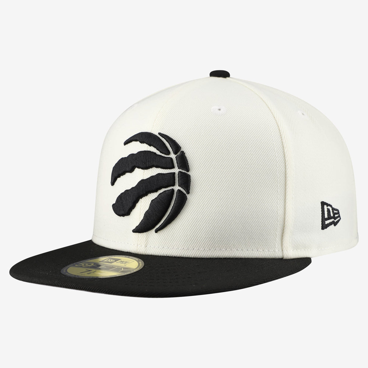 Men's Toronto Raptors  New Era White/Black Chrome 59FIFTY Fitted Hat
